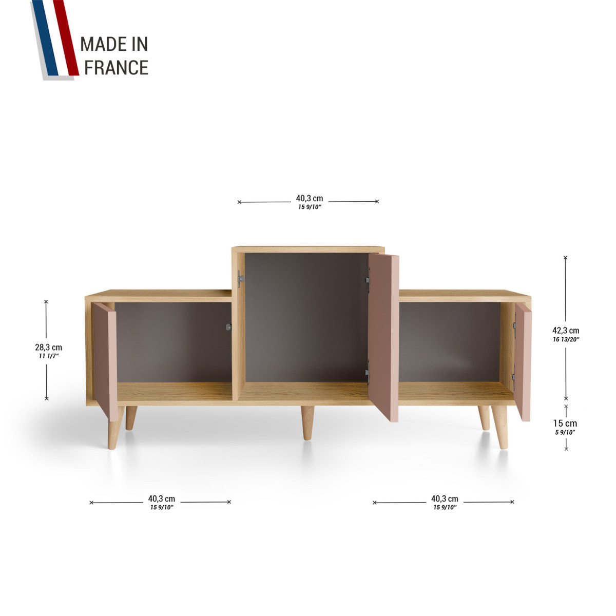 Meuble de rangement EX AEQUO - Chêne Clair - Abricot YZ-EXCLOUV-ABABAB-01-01