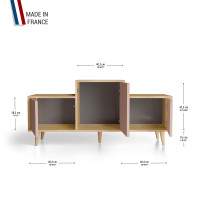 Meuble de rangement EX AEQUO - Chêne Clair - Abricot YZ-EXCLOUV-ABABAB-01-01