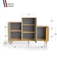 Meuble de rangement GRAND PODIUM - Chêne Clair - Sienne - Olive - Curry YZ-GPDCLOUV-SIOLCY-01-01