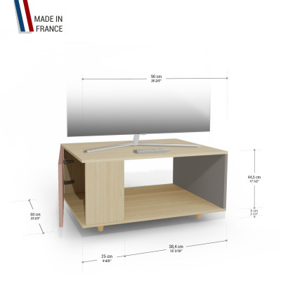 Meuble TV Chêne Clair - Abricot - Cubanite YZ-NXCLOUV-ABCLCB-01-01