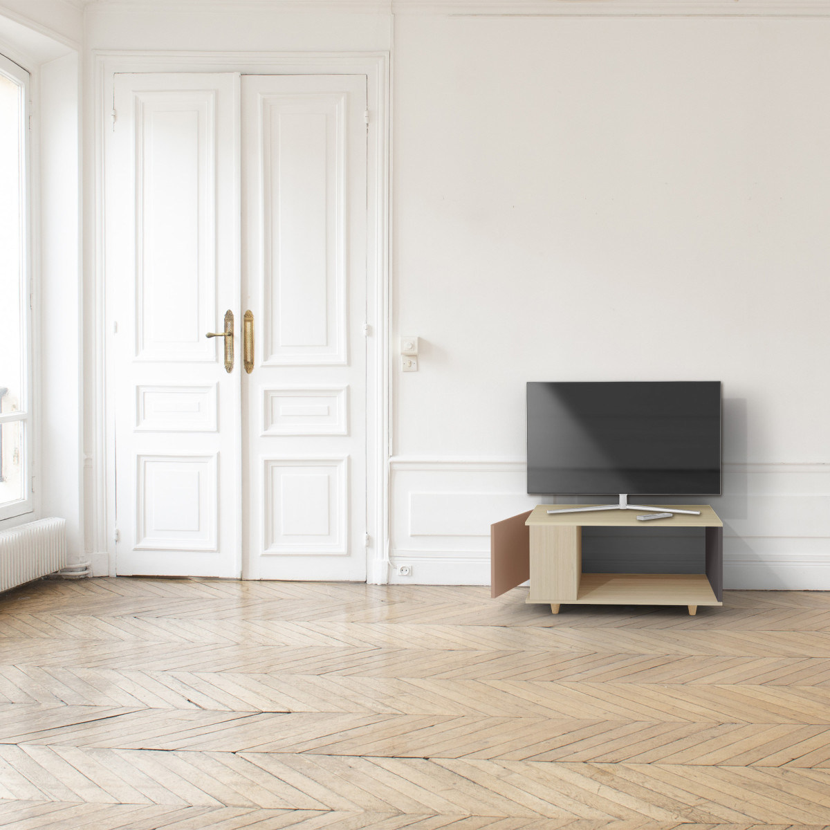 Meuble TV Chêne Clair - Terracotta - Graphite YZ-NXCL1362702954-TECLGP-01-00