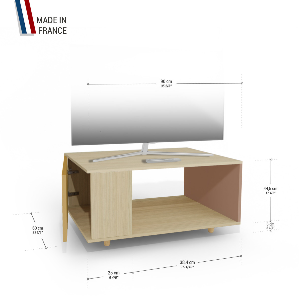 Meuble TV Chêne Clair - Curry - Terracotta YZ-NXCLOUV-CYCLTE-01-01