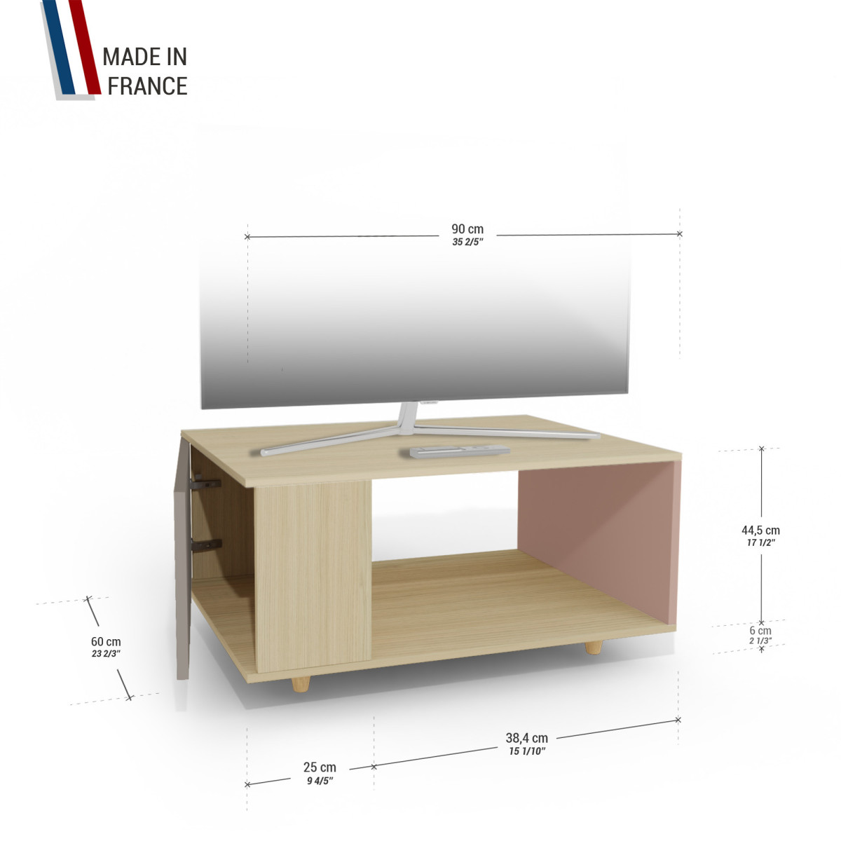 Meuble TV Chêne Clair - Sienne - Abricot YZ-NXCLOUV-SICLAB-01-01