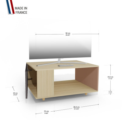 Meuble TV Chêne Clair - Graphite - Terracotta YZ-NXCLOUV-GPCLTE-01-01