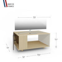 Meuble TV Chêne Clair - Cubanite - Porcelaine YZ-NXCLOUV-CBCLPO-01-01