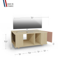 Grand meuble TV Chêne Clair - Porcelaine - Abricot YZ-GNXCLOUV-POCLAB-01-01