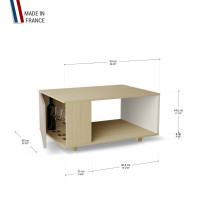 Table basse LIGATIO Chêne Clair - Cachemire - Porcelaine YZ-LGCLOUV-CACLPO-01-01