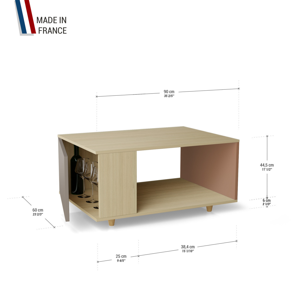 Table basse LIGATIO Chêne Clair - Sienne - Terracotta YZ-LGCLOUV-SICLTE-01-01