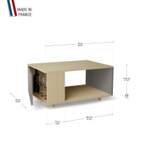 Table basse LIGATIO Chêne Clair - Sienne - Cubanite YZ-LGCLOUV-SICLCB-01-01