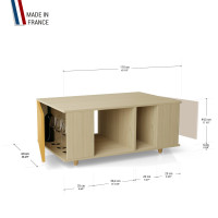 Table basse GRANDE LIGATIO Chêne Clair - Curry - Cachemire YZ-GLGCLOUV-CYCLCA-01-01